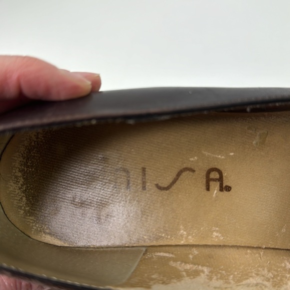 Unisa Classic Brown Two Toned Block Heeled Loafer Shoe - Picture 8 of 10